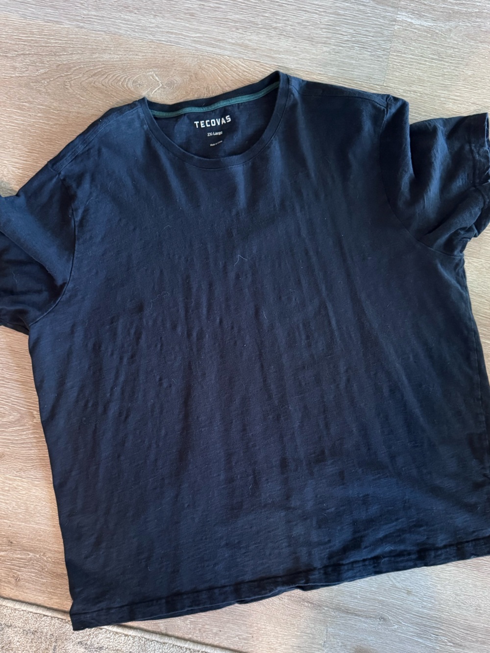 Tecovas Black Tee with Green Trim